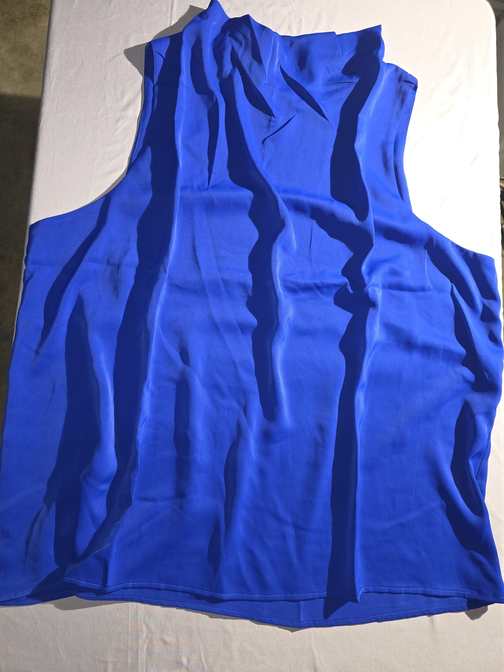 Chic Soul Sleeveless Cobalt Blue Blouse
